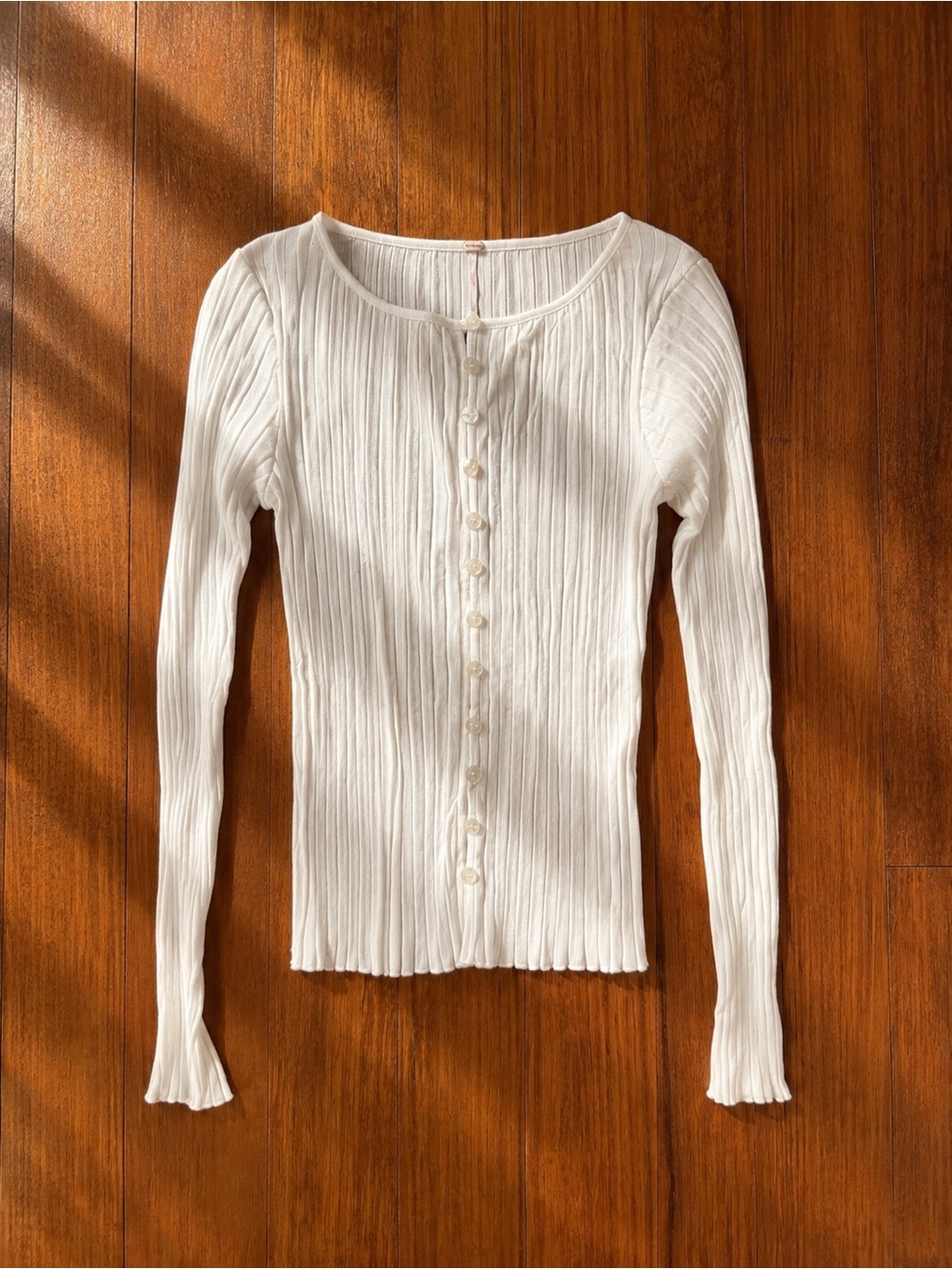 Free People Tilly Long-Sleeve Cardigan in Ivory Sz L NWOT